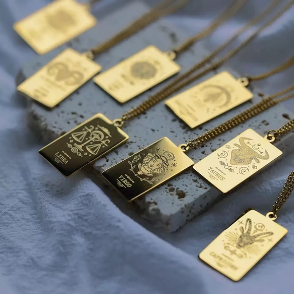 unbranded Other - 18K Gold Plated Zodiac Horoscope chain Collar Pendant Necklace
